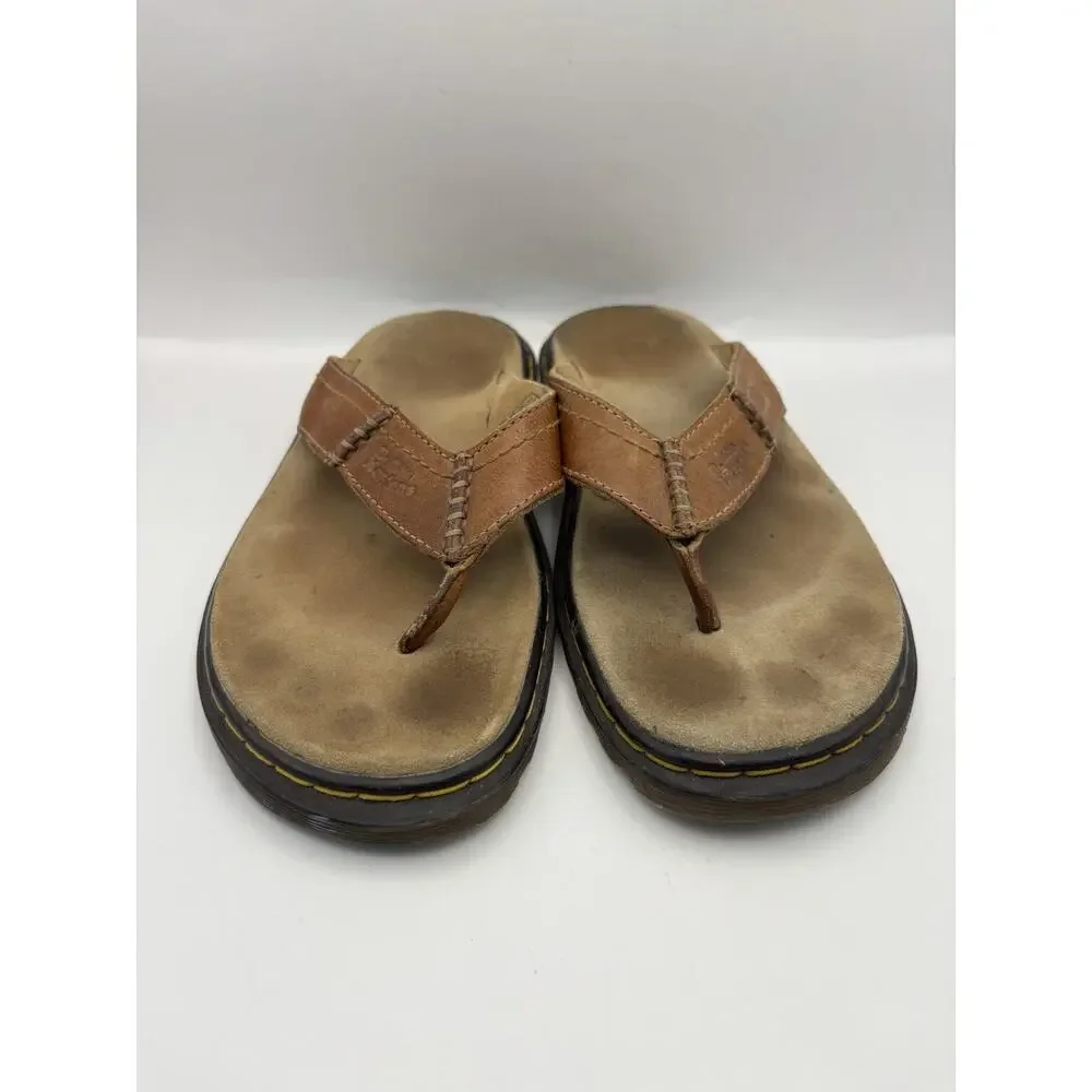 Dr Martens 8883 Brown Leather Flip Flops Men Size 8